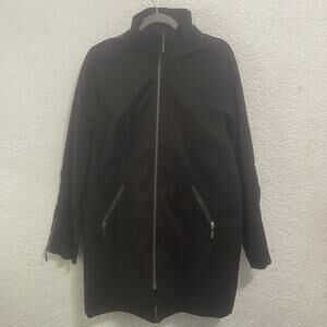 MYCRA PAC ONE size M/L Black Raincoat With Hood And Embroidery